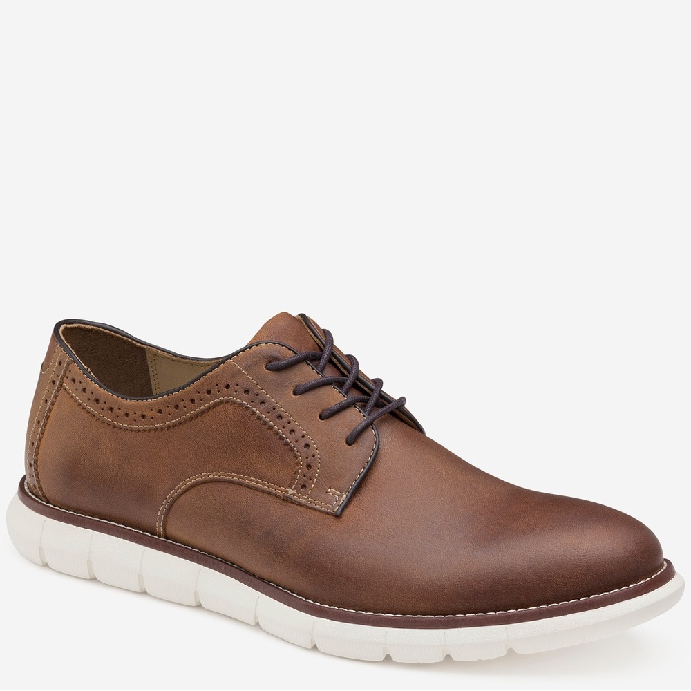 Johnston & Murphy Holden Plain Toe Oxford Brown Oiled Leather Men 12 rubber sole